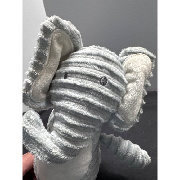 Soft Gray Ribbed Plush Elephant Baby Toy By Chick Pea - Adorable & Cuddly Design - Picture 6 of 6